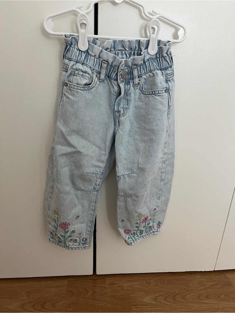 GAP Light Blue Denim Jeans with Floral Embroidery
